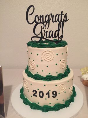 Graduation cake.  at Spiral Diner & Bakery in Fort Worth