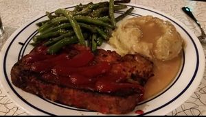 Meatloaf plate at Spiral Diner & Bakery in Fort Worth