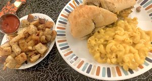 “Fries” and entree   at Spiral Diner & Bakery in Fort Worth