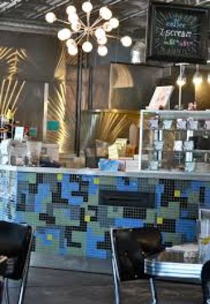 Front of the Spiral Diner inside near the register/ bakery area at Spiral Diner & Bakery in Fort Worth