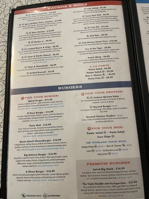 Menu  at Spiral Diner & Bakery in Fort Worth