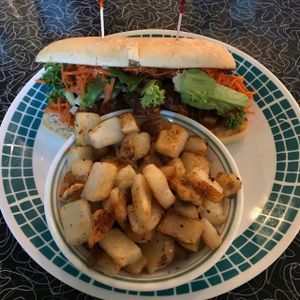 buffalo chick'n sandwich at Spiral Diner & Bakery in Fort Worth