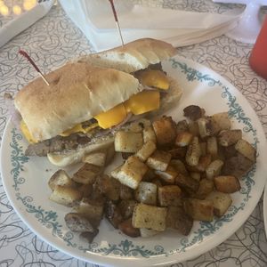 Philly Cheesesteakk  at Spiral Diner & Bakery in Fort Worth