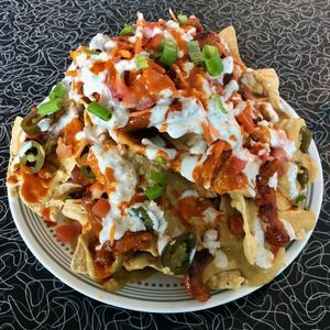 Buffalo chick'n nachos at Spiral Diner & Bakery in Fort Worth