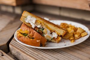 Baked Potato Grilled Cheese at Spiral Diner & Bakery in Fort Worth