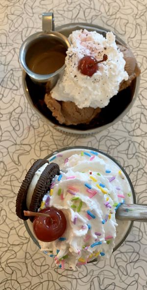 Cookies and cream milkshake. AMAZING at Spiral Diner & Bakery in Fort Worth