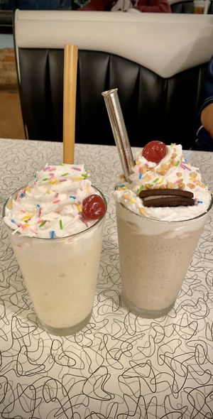 Orange dream and PB&C shakes at Spiral Diner & Bakery in Fort Worth