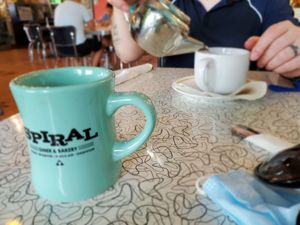 This Mama needed coffee. Hubby loved his Earl Grey tea at Spiral Diner & Bakery in Fort Worth