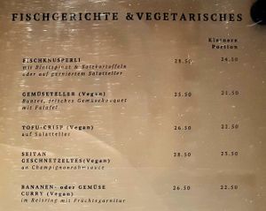 Current menu. at Ufenau in Schaffhausen