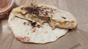 Soy Chorizo pupusa at La Casita Pupuseria in Washington