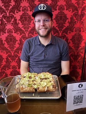 Beyond Smashburger pizza  at White Rabbit Gastropub in Frederick