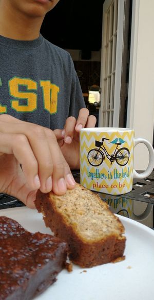 Banana bread and brownie (gluten free) at Fancy Plants Kitchen in Chicago