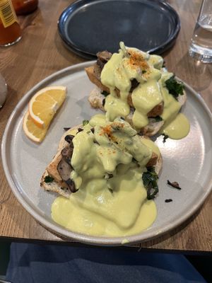 Mushroom Benedict   at Fancy Plants Kitchen in Chicago