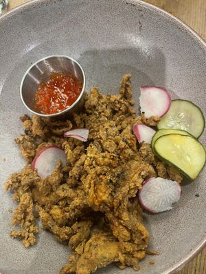 Mushroom calamari   at Fancy Plants Kitchen in Chicago