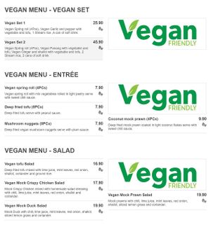 Menu at Thai Redcliffe in Redcliffe