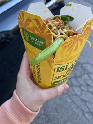 Compostable packaging!  at Island Noodles - Food Stand in Ruidoso