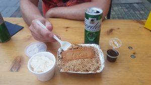 My crumble (ignore the gin!!!) at Crumble Mania  - New Cross in South East London