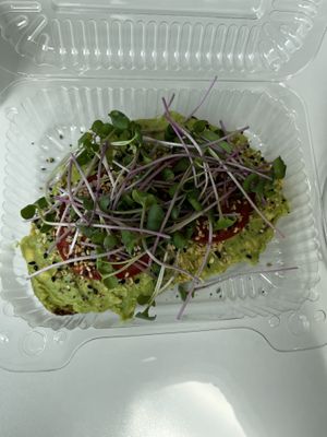 Avocado toast  at Fruit de la Vie Juice Co. in Winnipeg