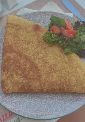 Savory pancake n°3 with vegan cheese and mayo at Chocolat Cafe Creperie in Naxos
