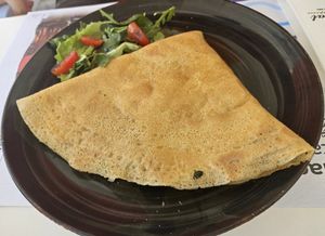 Savory crepe, lots of flavor! at Chocolat Cafe Creperie in Naxos