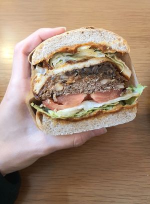 half of the Special Burger - size #Veganuary at Vegan Table in October 10월의 비건테이블 in Gyeonggi-do