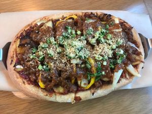 the vegan bulgogi pizza - hearty at Vegan Table in October 10월의 비건테이블 in Gyeonggi-do