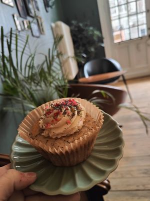 Lemon cupcake at Kafé Tassen in Norrkoping