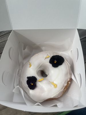 Lemon and elderflower - so flavourful (big doughnut too)!  at Glazed in Newcastle Upon Tyne