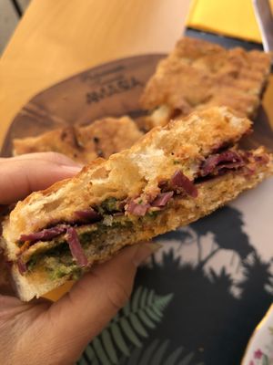 Focaccia close up   at Amasia in Pietrasanta