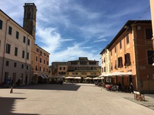 Main square near restaurant   at Amasia in Pietrasanta