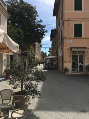 Road where restaurant is located  at Amasia in Pietrasanta