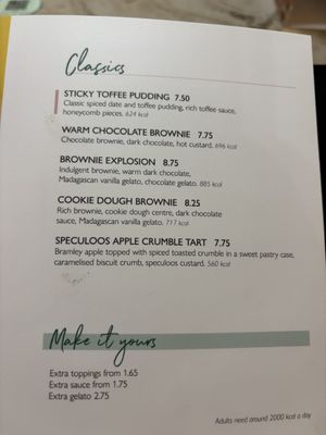 Menu March 2025  at Heavenly Desserts in Sheffield