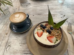 Pins colada smoothie bowl  at 14 South Lane in Hong Kong Island