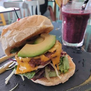 Panino con beyond meat at La Mala Brunch in Sevilla