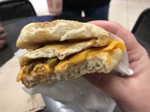 Chilli egg breakfast muffin  at Lord of the Fries in Malvern East