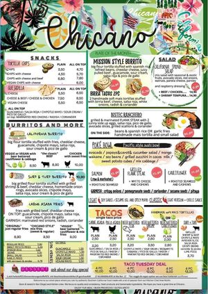 Menu at Chicano in Trier