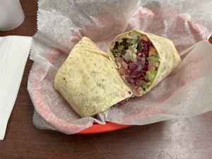 Falafel wrap with schug sauce   at Milky Way in Pittsburgh