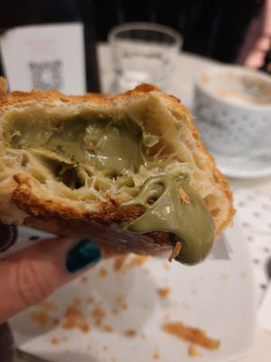 Sweet pistachio filling at Leopoldo Cafebar in Naples