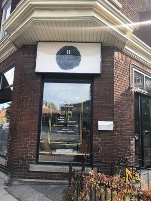 Outside at Café des Habitudes in Montreal