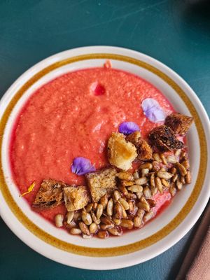 Gaspacho at Café des Habitudes in Montreal