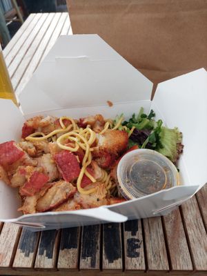 Vegan pork belly garlic noods at Banh Mi Up in Portland