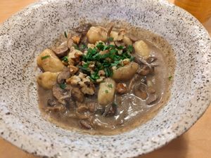 Mushroom gnocci at Br00m44 in Zagreb