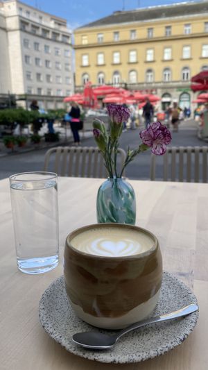 Cappuccino with almond milk  at Br00m44 in Zagreb
