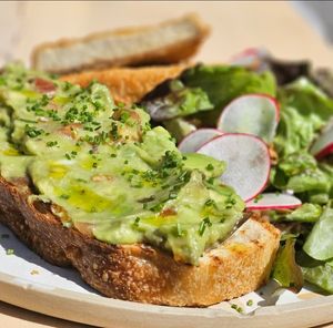 Avocado toast with tofu instead of eggs at Br00m44 in Zagreb