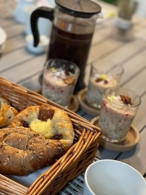 Fresh pastries baked in our kitchen every day, and our popular breakfast pots, plus fresh ground coffee. at The Jackfruit Coffee Shop in Saundby