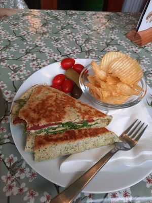 Sorry had bite before I took a photo! Delicious 😋 at The Jackfruit Coffee Shop in Saundby