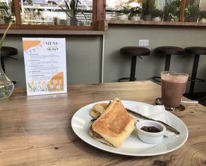 Sausage panini   at The Jackfruit Coffee Shop in Saundby