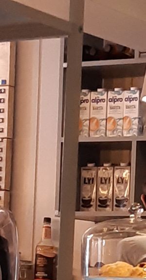 Selection of plant milks for coffee and tea at Hungry Bear in Gorey