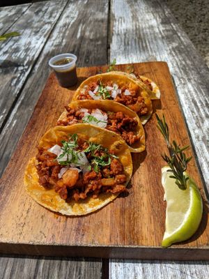 Al pastor tacos - great! at La Taquería in Tulum