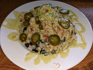 SureFire Bowl (candied Jalapenos make this dish!) at Rooted: Eat More Plants in Medford